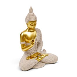 Thai Buddha - Homokkő & Arany - Meditáció