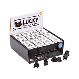 Lucky, a Fekete Macska Figura - Ajándékdobozkában
