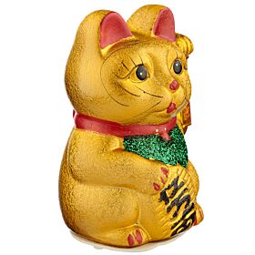 Maneki Neko Integető Macska, Nyitott Szemmel - 17cm Maneki Neko Integető Macska, Nyitott Szemmel - 17cm