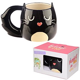 Bögre - Feline Fine Macska - Fekete
