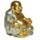 Szerencsehozó Mini Buddha - Arany Glitteres Kínai Nevető Buddha 8cm