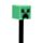 Toll Szilikon Topperrel, Vékony Hegyű + 2 Tollbetét - Creeper - Minecraft