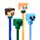 Szilikon Topperes Törölhető Toll Szett, 4 db-os - Chibi Stílus - Minecraft