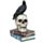 Dekoráció - Varjú a Koponyán és Könyveken