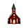 Dekor Házikó, Karácsonyi, LED-es - Bordó és Zöld - Templom