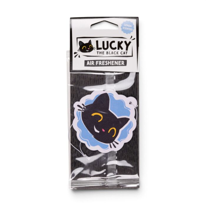Autóillatosító - Macskafej - Lucky, a Fekete Macska (Citrom)
