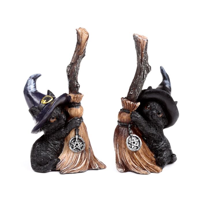 Boszorkány Fekete Macska Boszorkány Seprűvel