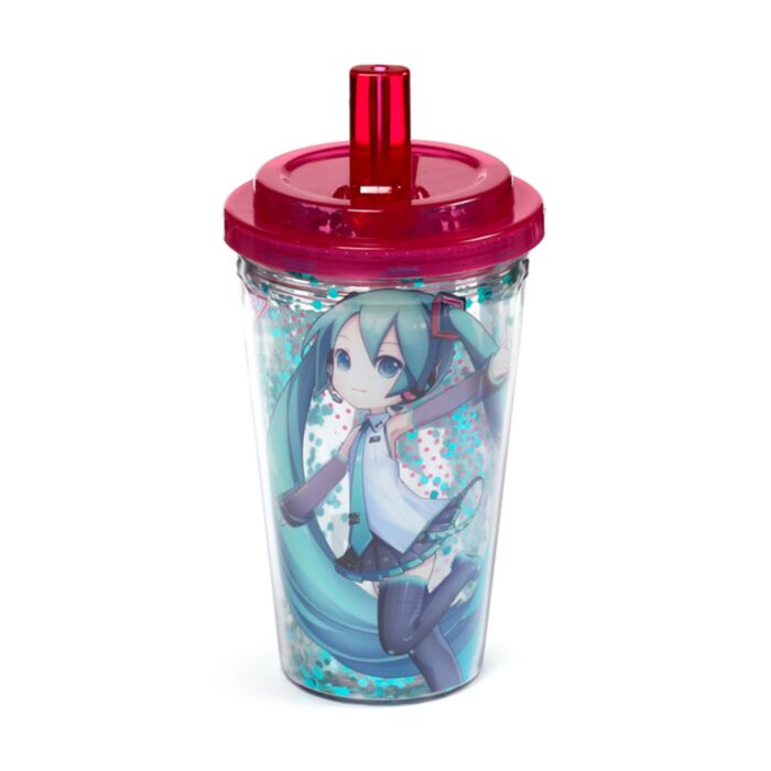 Pohár Tetővel és Szívószállal - Hatsune Miku