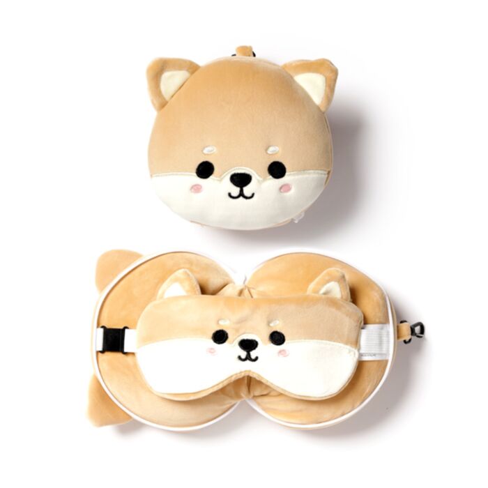 Utazópárna Szemmaszkkal, Plüss RELAXEAZZZ - Shiba Inu Kutya - Édes Állatok ADORAMALS