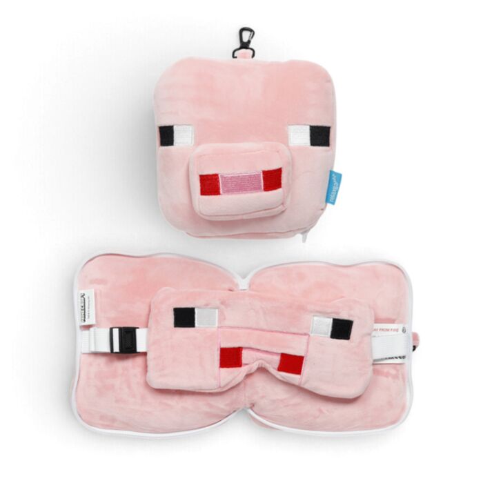 Utazópárna Szemmaszkkal, Plüss RELAXEAZZZ - Malac - Minecraft
