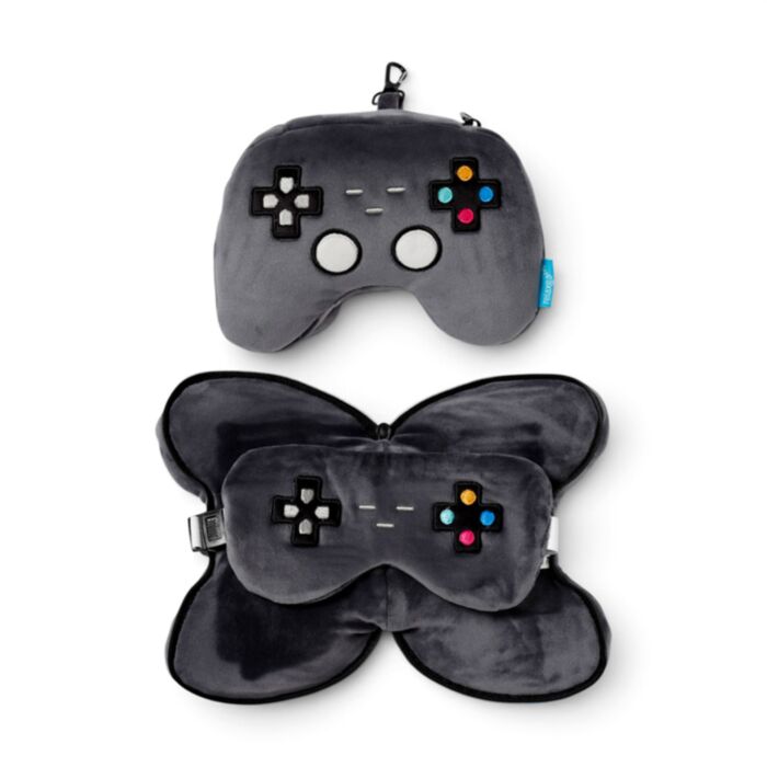 Utazópárna Szemmaszkkal, Plüss RELAXEAZZZ - Controller Formájú - Game Over