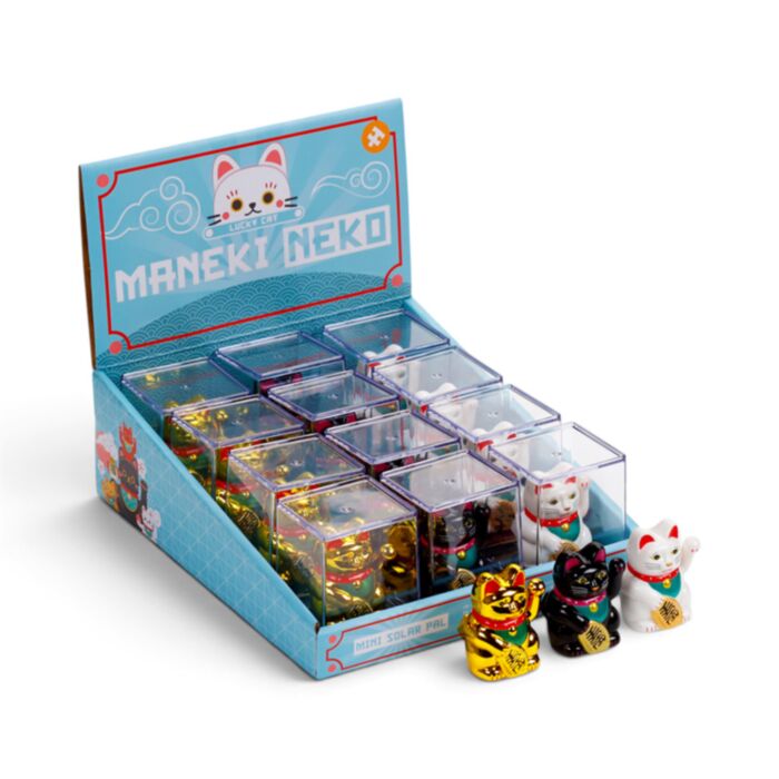 Napelemes Táncoló Figura, Mini - Integető Maneki Neko Szerencsehozó Macska
