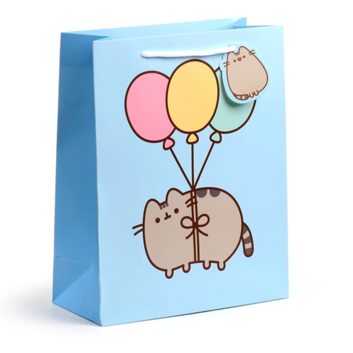 Ajándéktasak 26x12x33cm - Pusheen Macska Lufikkal