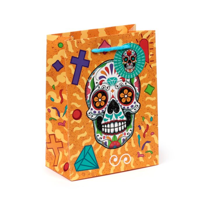Ajándéktasak 17x9x23cm - Day of the Dead - Mexikói Koponyák