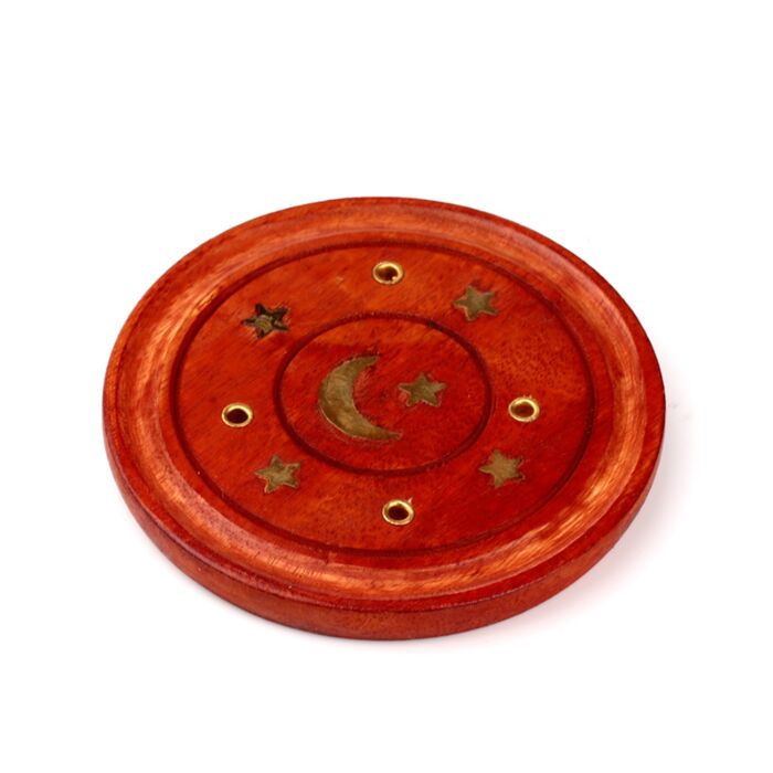 Füstölő Égető, Mangó Fából, Kerek - Hold & Csillagok Berakással