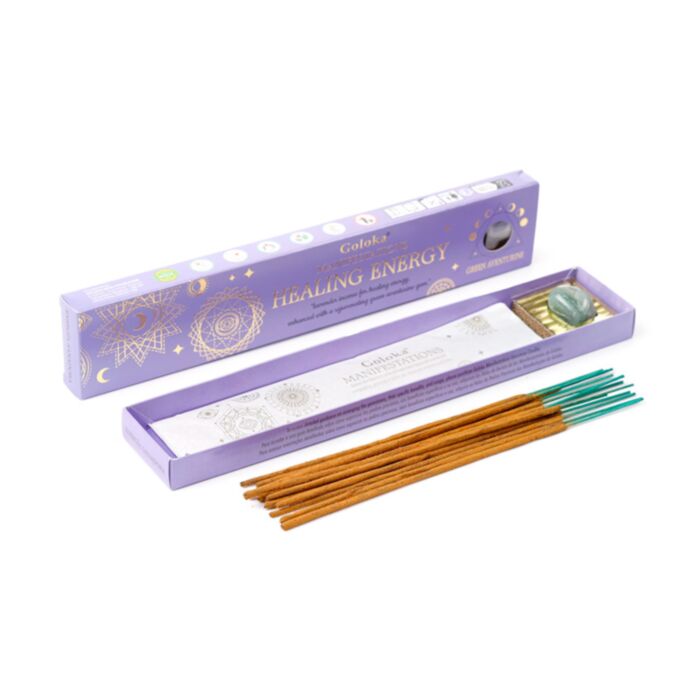 Goloka Szett - Gyógyító Energia - Levendula Füstölő Pálcák & Aventurin Drágakő