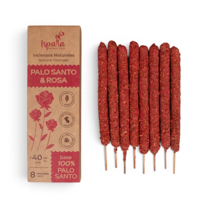 Füstölő Pálcák, Ispalla (Peru) - Palo Santo & Rózsa - Vastag