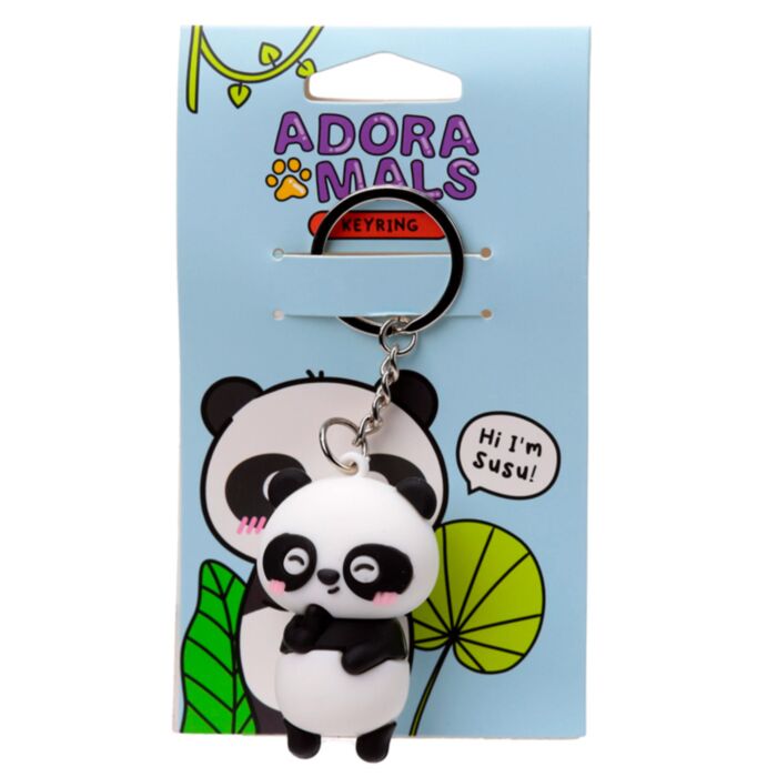 Kulcstartó 3D, PVC - Susu, a Panda - Édes Állatok ADORAMALS