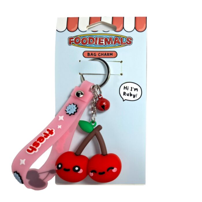 Kulcstartó 3D, PVC - Ruby, a Cseresznye - Foodiemals