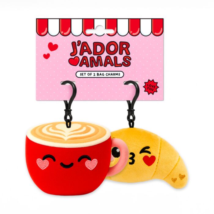 Mini Kulcstartó Szett, 2 db-os - Szives Cappuccino & Croissant - J'Adoramals