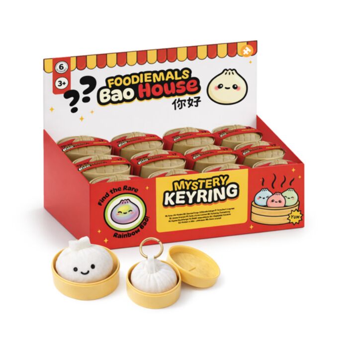 Kulcstartó, Plüss - Meglepetés Dobozban - Bao Bun Gőzgombóc - Foodiemals