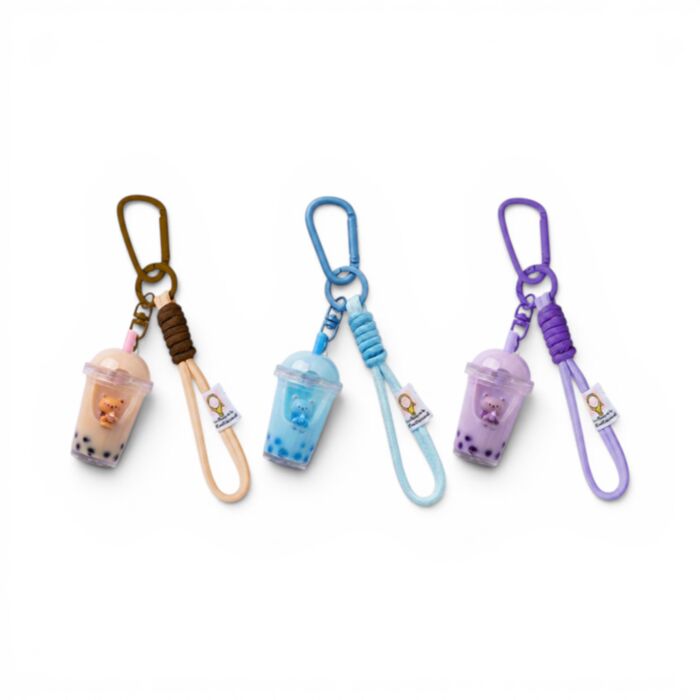 Folyadékos Kulcstartó Táskadísz 3D - Bubble Tea QUIRKEYS