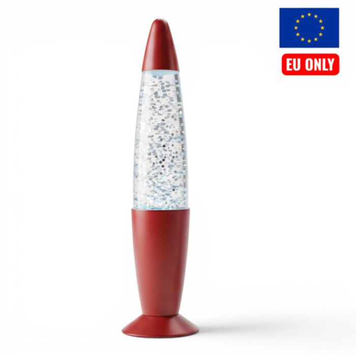 Színváltoztatós Lámpa Glitterrel, USB-Töltős - Piros
