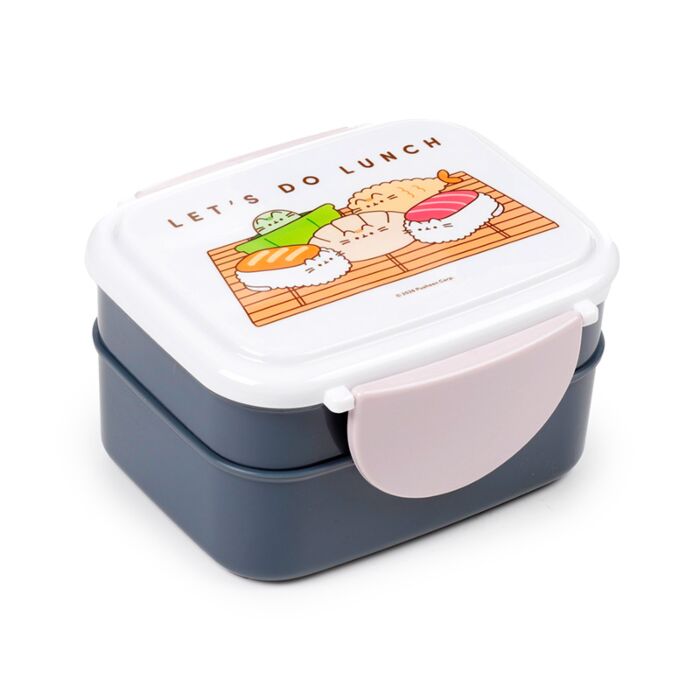 Bento Ételhordó Doboz Evőeszközökkel, Pattintós Tető - Sushi Club - Pusheen Macska