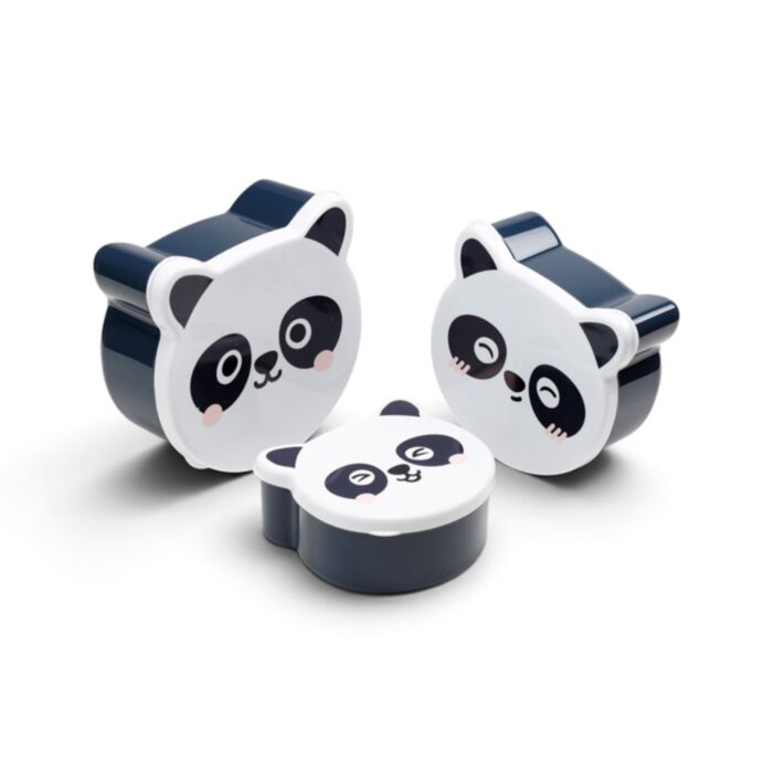 Formatervezett Uzsonnás Doboz Szett, 3 db - Panda - Édes Állatok ADORAMALS