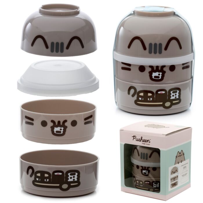 Kerek Bento Doboz Szett, Emeletes - Pusheen Macska