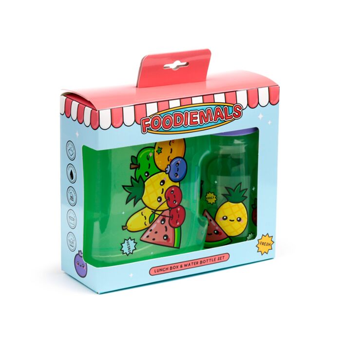 Uzsonnás Szett (Ételhordó Doboz & Kulacs) - Gyümölcsök - Foodiemals
