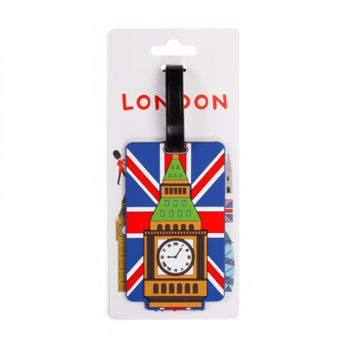 Bőröndcimke, PVC - Londoni Big Ben Angol Zászlóval