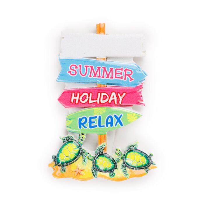 Hűtőmágnes, Tengerpart - Tengerparti Táblák Teknősőkkel & Rákkal