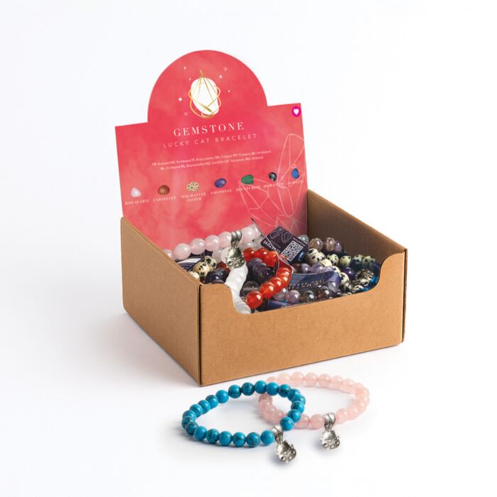 Drágaköves Gyöngy Karkötő Szerencsehozó Függővel