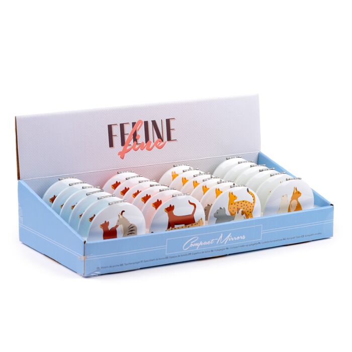 Kompakt Tükör, Fém - Feline Fine Macskafalka