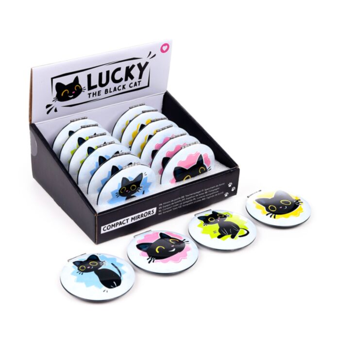 Kompakt Tükör, Fém - Lucky, a Fekete Macska