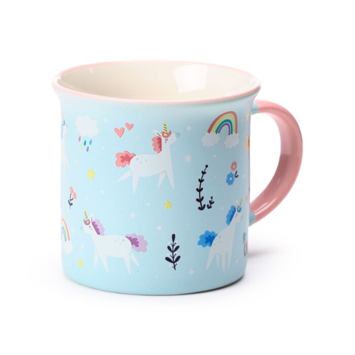 Lekerekített Peremű Bögre, Porcelán - Unikornis Varázslat