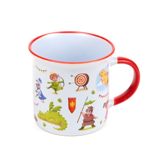 Lekerekített Peremű Bögre, Porcelán - Lovagok & Sárkányok