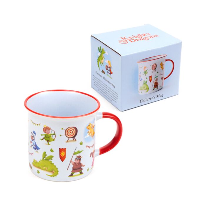 Lekerekített Peremű Bögre, Porcelán - Lovagok & Sárkányok