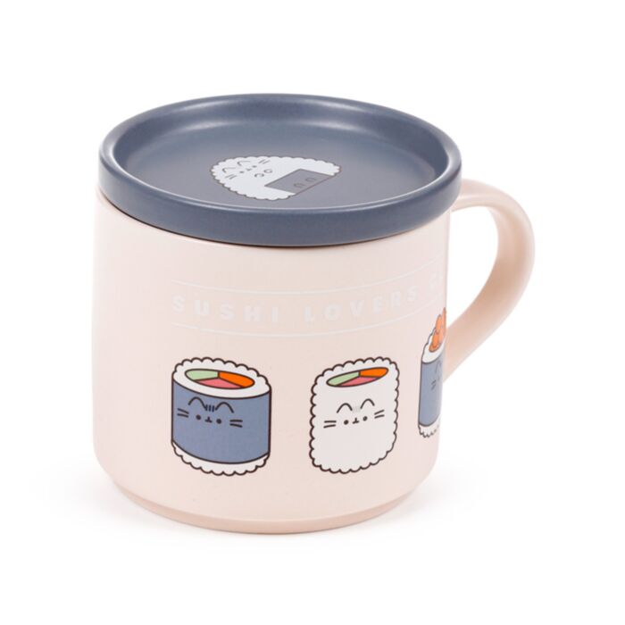 Bögre és Alátét/Fedél Szett - Sushi - Pusheen Macska