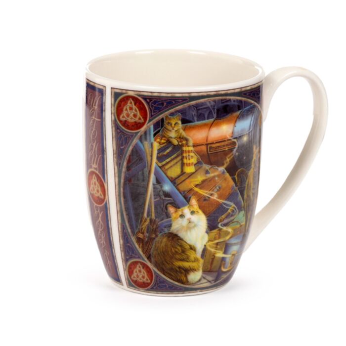 Bögre, Porcelán - Macska - Witchwood Express Cats - Lisa Parker