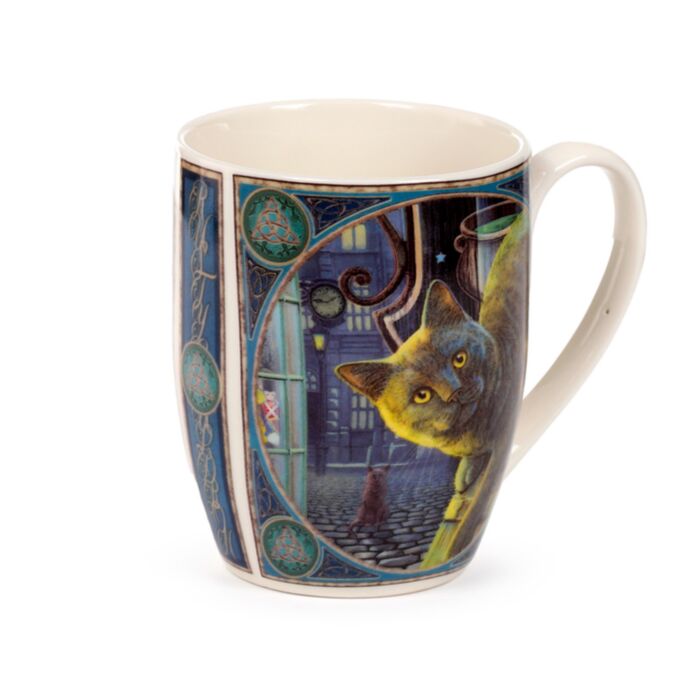 Bögre, Porcelán - Macska - Rusty Cauldron Cat - Lisa Parker