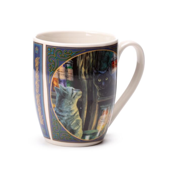 Bögre, Porcelán - Macska a Varázsboltban - Magical Emporium - Lisa Parker