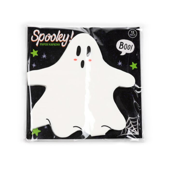 3 Rétegű Szalvéta Csomag, 12 db, Halloween - Szellem Forma - Kísérteties SPOOKY