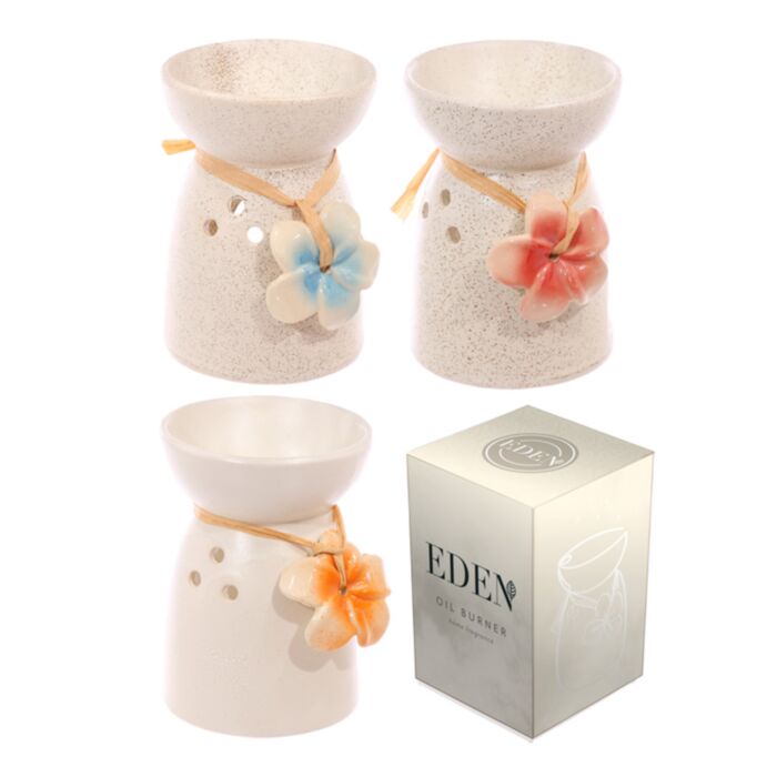 Aromalámpa, Kerámia - Krémszínű - Virággal