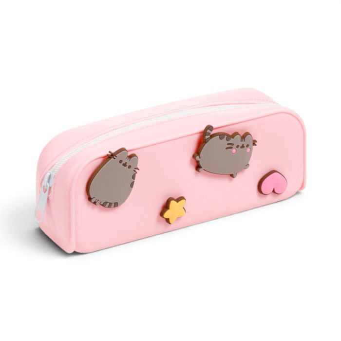Tolltartó Díszekkel, Fekvő, Szilikon - Csillagok & Szivek - Pusheen Macska
