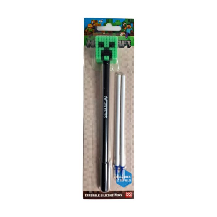 Toll Szilikon Topperrel, Vékony Hegyű + 2 Tollbetét - Creeper - Minecraft