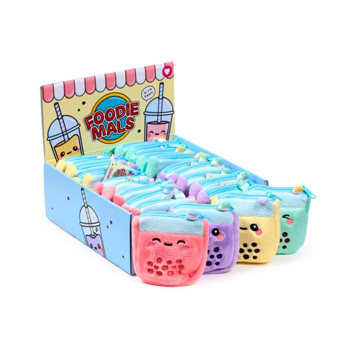 Aprótartó/Mini Pénztárca, Plüss - Bubble Tea - Foodiemals
