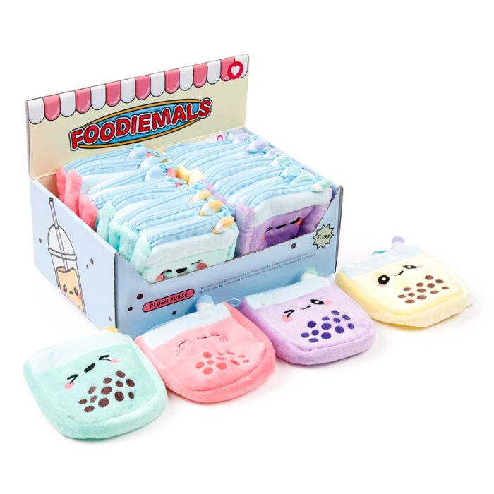 Aprótartó/Mini Pénztárca, Plüss - Bubble Tea - Foodiemals