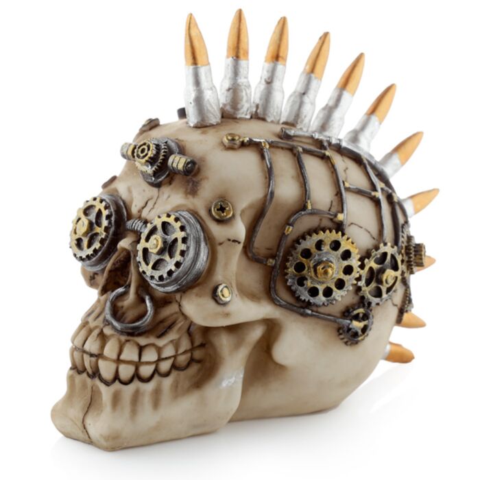 Dekor Koponya - Mohikán Steampunk Koponya Töltényekkel